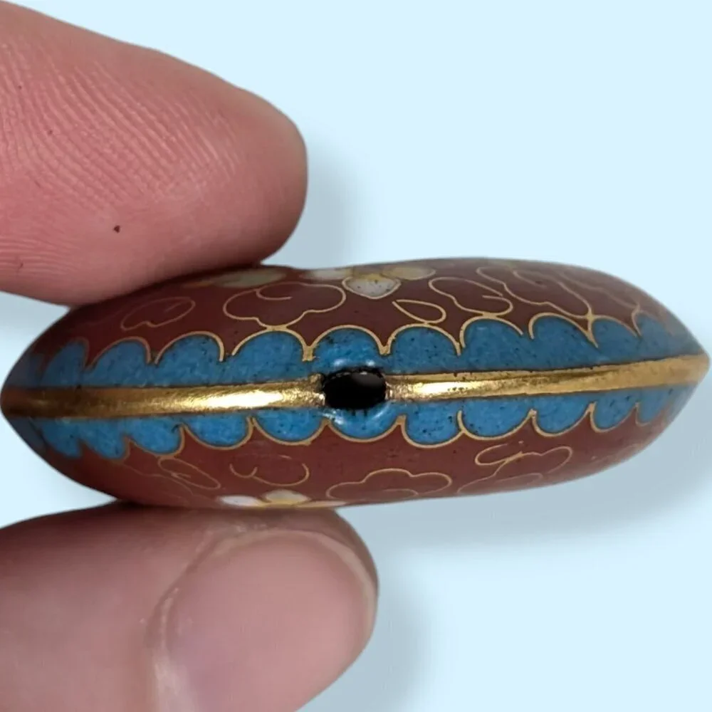 Vintage Cloisonné Colourful Floral Bead - Picture 6 of 7